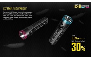 Image of Nitecore EC4GT Flashlight CREE XP-L HI V3 LED, 1000 Lumens, Black/Blue NITECORE-EC4GT-BLUE
