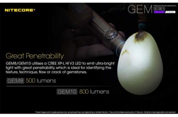 Image of Nitecore GEM10 1 x 18650/ 2 x CR123A/ RCR123A CREE XP-L HI V3 LED Jeweler Flashlight, 800 Lumens, Silver, GEM-10