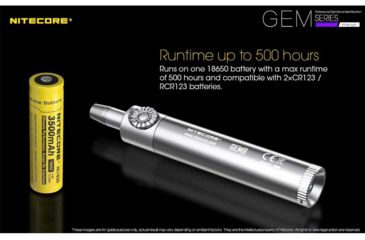 Image of Nitecore GEM10 1 x 18650/ 2 x CR123A/ RCR123A CREE XP-L HI V3 LED Jeweler Flashlight, 800 Lumens, Silver, GEM-10