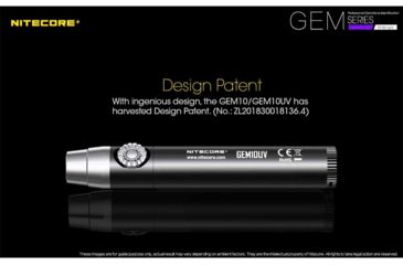 Image of Nitecore GEM10 1 x 18650/ 2 x CR123A/ RCR123A CREE XP-L HI V3 LED Jeweler Flashlight, 800 Lumens, Silver, GEM-10