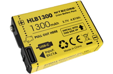 Image of Nitecore HLB-1300 Battery Pack For UT27 Headlamp, Yellow, 6952506494965