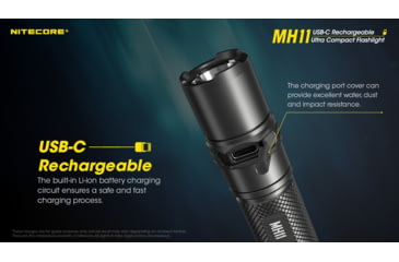 Image of Nitecore MH11 1000 Lumen USB-C Rechargeable Flashlight, Black, 6952506406630