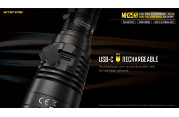 Image of Nitecore MH25S 1800 Lumen USB-C Rechargeable Flashlight, Black, 6952506406548