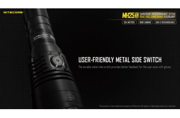 Image of Nitecore MH25S 1800 Lumen USB-C Rechargeable Flashlight, Black, 6952506406548