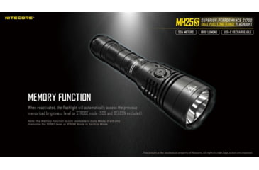 Image of Nitecore MH25S 1800 Lumen USB-C Rechargeable Flashlight, Black, 6952506406548