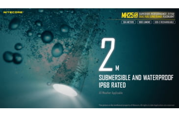 Image of Nitecore MH25S 1800 Lumen USB-C Rechargeable Flashlight, Black, 6952506406548