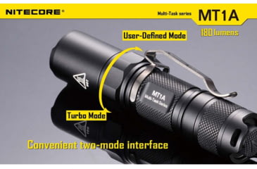 Image of Nitecore MT1A Multi-task 180 Lumen EDC LED Compact Flashlight, Use 1xAA Battery, Black, 6952506400720