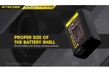 Image of Nitecore NC-BP001 Camera Battery Compatible with Sony NP-FW50, Black, 6952506494583