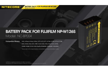 Image of Nitecore NC-BP004 Camera Battery Compatible with Fujifilm NP-W126S, Black, 6952506494552