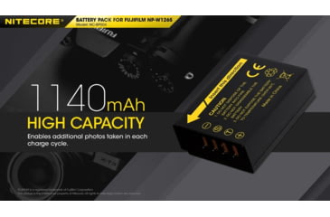 Image of Nitecore NC-BP004 Camera Battery Compatible with Fujifilm NP-W126S, Black, 6952506494552