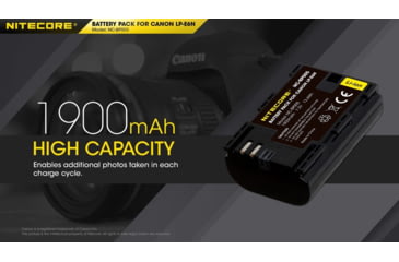 Image of Nitecore NC-BP005 Camera Battery Compatible with Canon LP-E6N, Black, 6952506494545