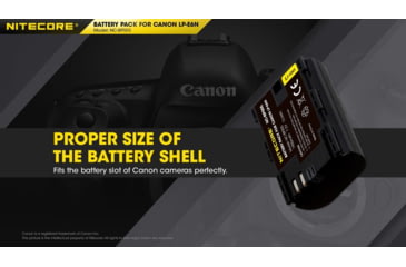 Image of Nitecore NC-BP005 Camera Battery Compatible with Canon LP-E6N, Black, 6952506494545