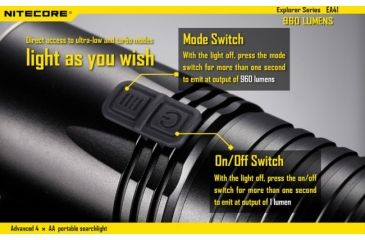 Image of Nitecore EA41 XML2 960 Lumen 4AA Waterproof LED Flashlight,Black NITECORE-EA41-XML2