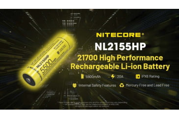 Image of Nitecore NL2155HP 5500mAh 21700 Rechargeable Battery