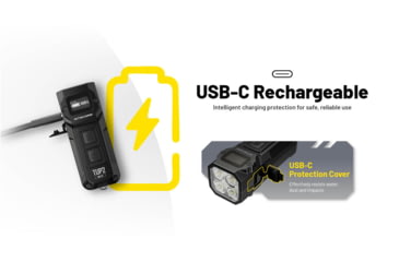 Image of Nitecore TUP2 MCT Rechargeable Keychain EDC Lithium Ion 1200 Lumens LED Flashlight, Orange, 6952506409549