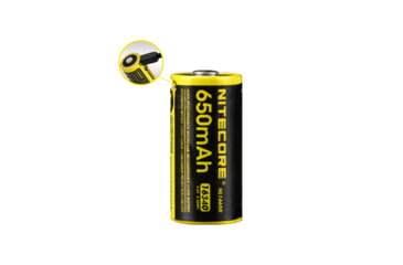 Image of Nitecore NL1665R 650mAh USB Rechargeable 16340 Battery, Yellow, 6952506492411