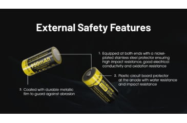 Image of Nitecore NL169 950mAh Rechargeable 16340 Battery, Yellow, BAT-NITE-16340-NL169