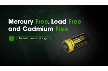 Image of Nitecore NL169 950mAh Rechargeable 16340 Battery, Yellow, BAT-NITE-16340-NL169