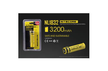 Image of Nitecore NL1832 3200mAh Rechargeable 18650 Battery, Yellow, 6952506491490