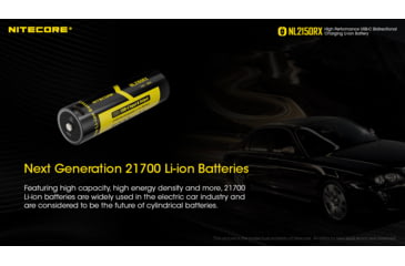 Image of Nitecore NL2150RX 5000mAh USB-C Rechargeable 21700 Battery, Black/Yellow, 6952506495535