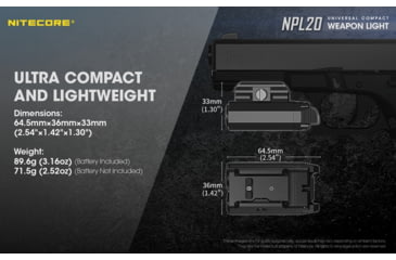 Image of Nitecore NPL20 Compact Rail Mount FlashLight, Black, 6952506404131