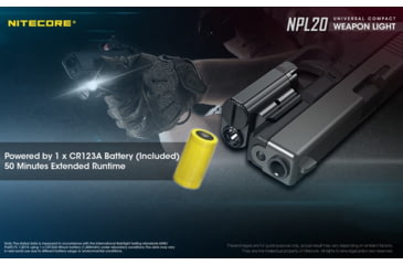 Image of Nitecore NPL20 Compact Rail Mount FlashLight, Black, 6952506404131