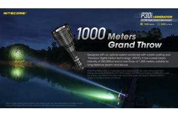 Image of Nitecore P30i 2000 Lumen 1093 Yard Long Throw Flashlight Hunting Kit, Black, 6952506466269