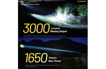Image of Nitecore P35i CREE XP-G3 LED Rechargeable LEP Flashlight, 21700, White, 3000 Lumens, Black, 6952506407323