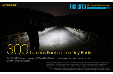 Image of Nitecore TIKI GITD 300 Lumen Rechargeable Keychain Flashlight, Blue, 6952506406593