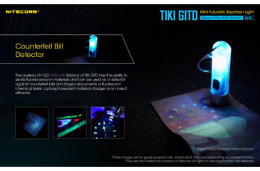 Image of Nitecore TIKI GITD 300 Lumen Rechargeable Keychain Flashlight, Blue, 6952506406593