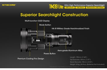 Image of Nitecore TM39 Lite 5200 Lumen 1640 Yard Long Throw Flashlight, Black, 6952506405909