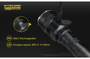Image of Nitecore TM9K 9500 Lumen USB-C Rechargeable Flashlight, Black, 6952506405602