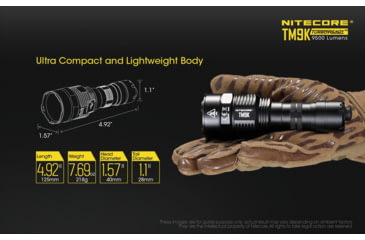 Image of Nitecore TM9K 9500 Lumen USB-C Rechargeable Flashlight, Black, 6952506405602