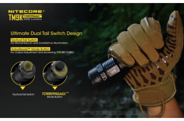 Image of Nitecore TM9K 9500 Lumen USB-C Rechargeable Flashlight, Black, 6952506405602