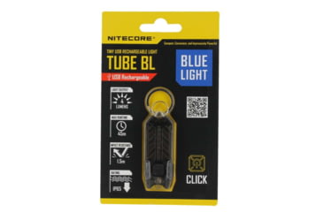 Image of Nitecore TUBE 1 x Built0In Li-ion Battery Pack 500mW Blue LED USB-Rechargeable Tactical Keylight, 4 Lumens, Black, TUBE-BL