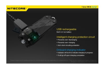 Image of Nitecore TUBE 1 x Built0In Li-ion Battery Pack 500mW Blue LED USB-Rechargeable Tactical Keylight, 4 Lumens, Black, TUBE-BL