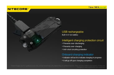 Image of Nitecore TUBE 1 x Built0In Li-ion Battery Pack 500mW Red LED USB-Rechargeable Tactical Keylight, 25 Lumens, Black, TUBE-GL