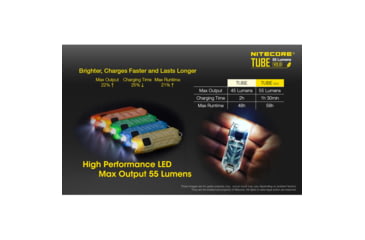 Image of Nitecore TUBE v2.0 55 Lumen USB Rechargeable Keychain Flashlight, Blue, 6952506405367