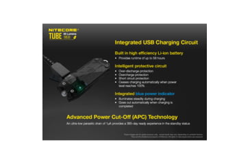 Image of Nitecore TUBE v2.0 55 Lumen USB Rechargeable Keychain Flashlight, Blue, 6952506405367