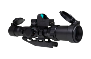 Image of Northtac Assault 1-4x28 Rifle Scope w/Micro Red Dot, 30mm Tube, Second Focal Plane, Mil Dot Reticle, Black, NT1428BH