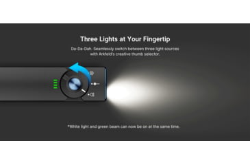 Image of Olight Arkfeld Pro LED Rechargeable Flashlight / UV Light &amp; Green Laser, 1300 Lumen, Black, FL-OL-ARKFELDPRO-CWBK
