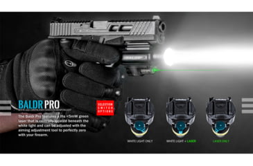 Image of Olight Baldr Pro w/ Green Laser Sight LED Flashlight, Cool White, 1350 Lumens, Black, FL-OL-BALDRPRO-BK