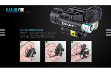 Image of Olight Baldr Pro w/ Green Laser Sight LED Flashlight, Cool White, 1350 Lumens, Black, FL-OL-BALDRPRO-BK