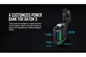 Image of Olight Baton 3 Premium Edition w/ Wireless Charging Case LED Flashlight, Cool White, 1200 Lumens, Black, FL-OL-BATON3-KIT-BK