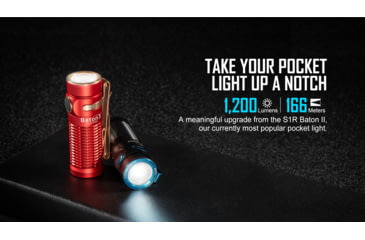 Image of Olight Baton 3 Rechargeable EDC LED Flashlight, Cool White, 1200 Lumens, Black, FL-OL-BATON3-BK