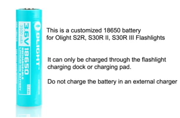 Image of Olight Customized 3500mAh 18650 For S2R, H2R, S30R Lights - High Capacity Protected Rechargeable Battery, Teal, BAT-18650-3500C-OL