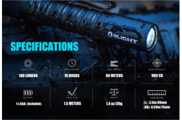 Image of Olight I3T Dual-Output Slim EDC LED Flashlight, Black, FL-OL-I3T