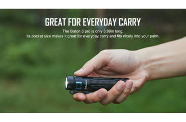 Image of Olight Olight Baton 3 Pro 1500 Lumen Cool White Rechargeable EDC Flashlight, Black, FL-OL-BATON3PRO-CWBK