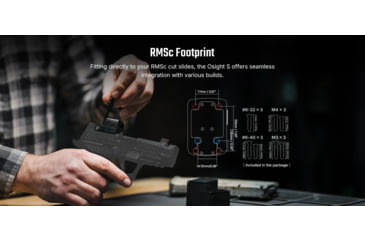 Image of Osight S 1x17-21mm Reflex Red Dot Sight, 2 MOA Dot, Black, Osight S