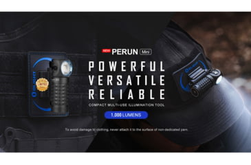 Image of Olight Perun Mini Rechargeable LED Headlamp, Cool White, 1000 Lumenss, Black, FL-OL-PERUN-MINI-BK+HB3